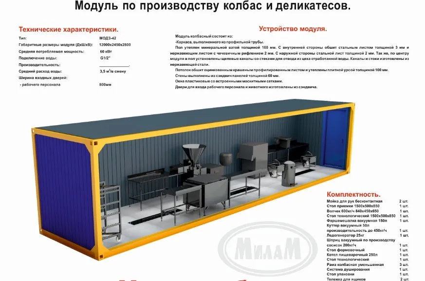 модульный цех производства колбасы в Волгограде 6